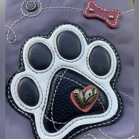 Chala Venture Dog Paw Print & Bone Mixed Media Cell Phone Crossbody Bag - Picture 3 of 6